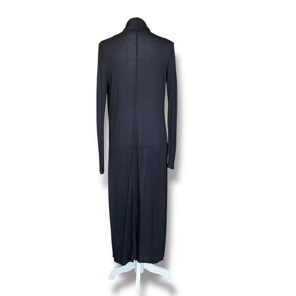 Revolve FRAME Long Line Duster Cardigan Fits Sz XS/S Black Fitted Long Sleeves - Picture 2 of 8